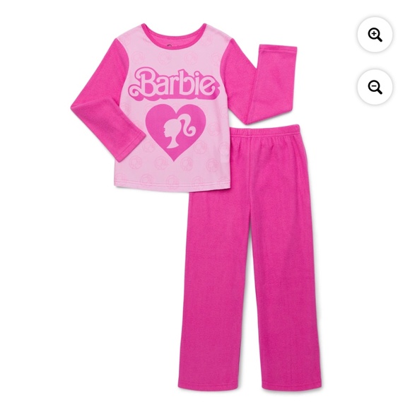 Barbie Girls Pink LS 2 PC Pajama Set Size 7-8 NWT - Picture 1 of 6